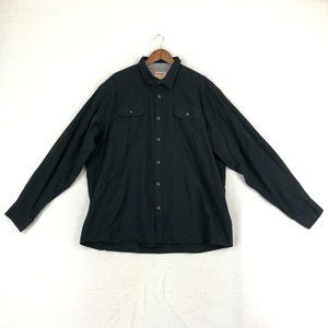 Wrangler Men's Size 2XL Black 100% Cotton Long Sleeve Collared Button Up Shirt